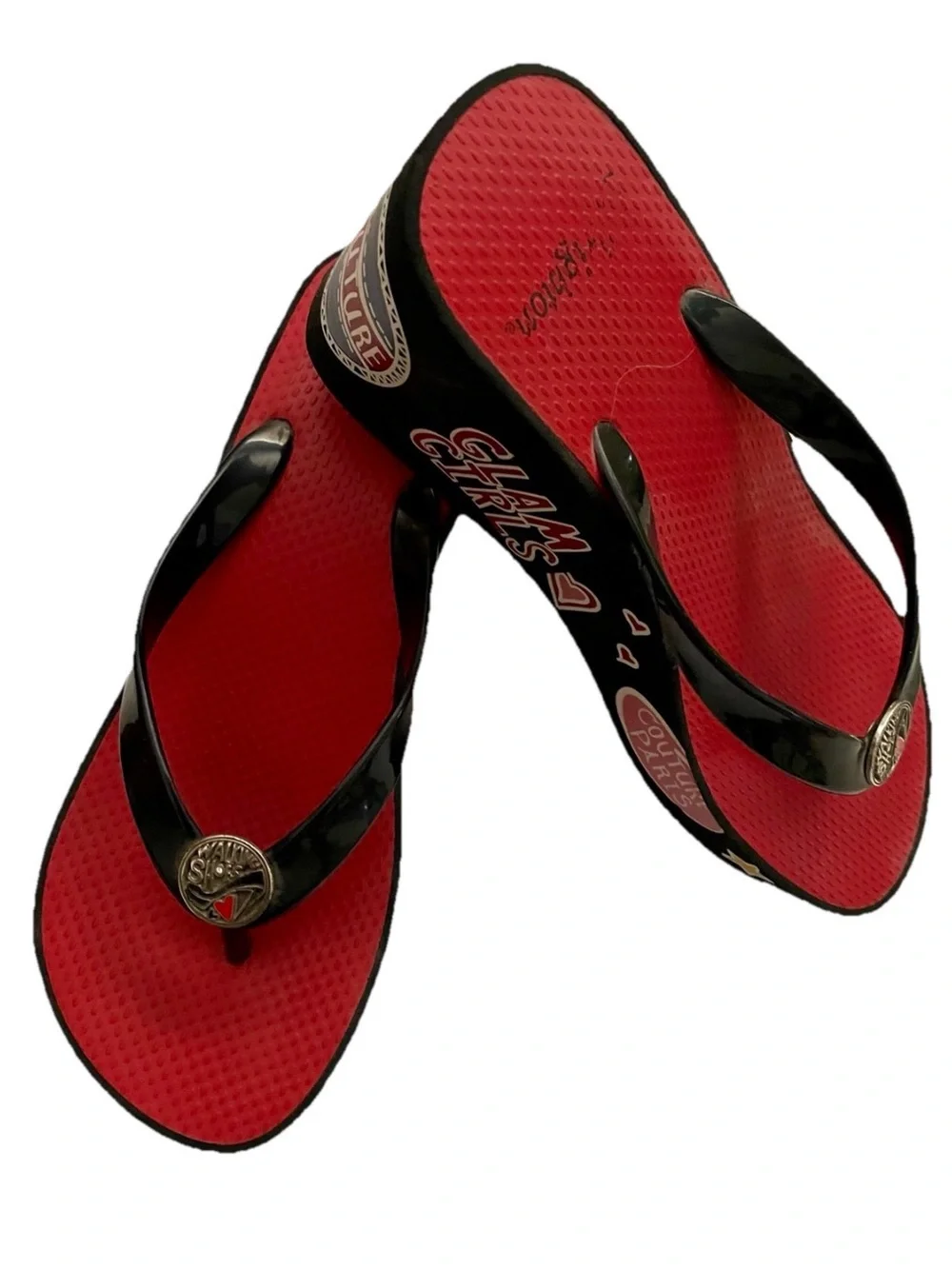 BRIGHTON Wearable Art GLAM FASHIONISTA Platform Flip Flop Graffiti SANDALS 7